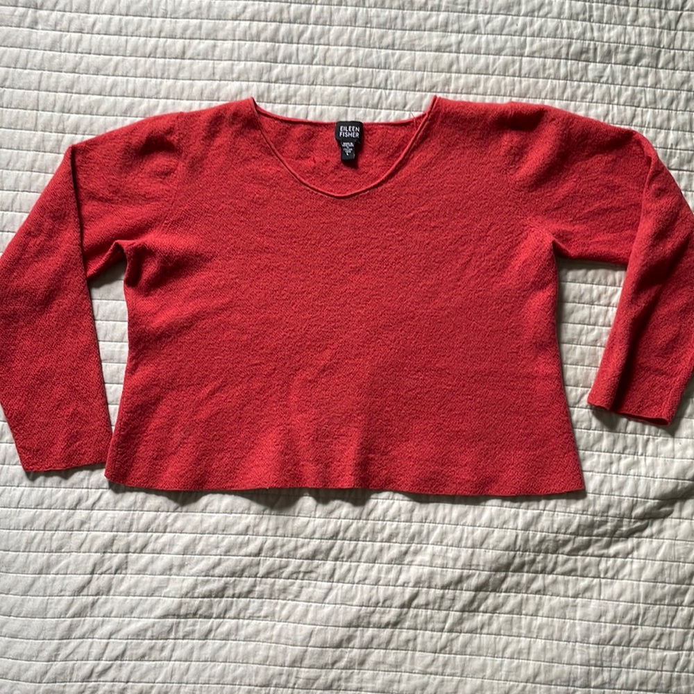 Eileen Fisher Cropped Wool Sweater